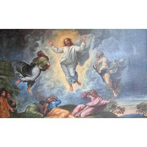 Grand tableau de La transfiguration du Christ , peinture XVIIIème.