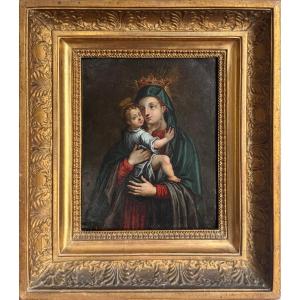 Vierge à l’Enfant sur cuivre vers 1700