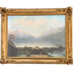 Paysage fantastique daté 1869 
