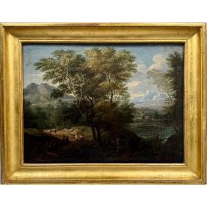 Paysage italien attribue à Giovanni Battista Busiri (1698-1757)