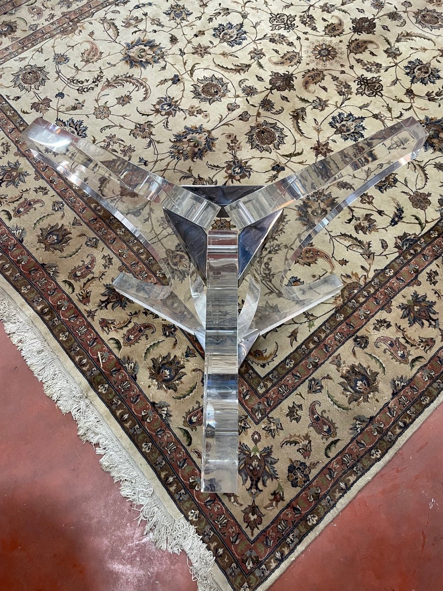 Table Tripode En Altuglas avec plateau en verre octogonal -photo-1