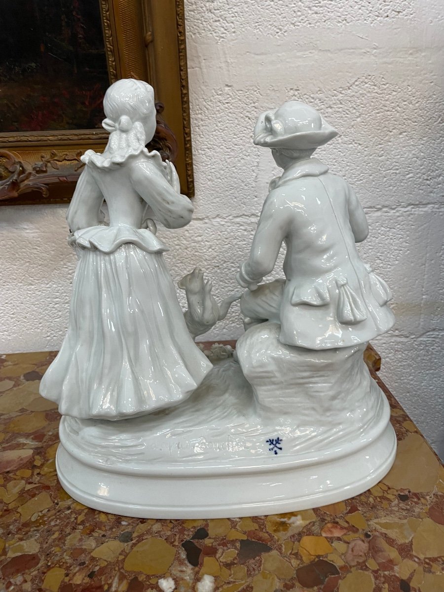 Galante Scene In Sevres Porcelain After Francois Boucher-photo-3