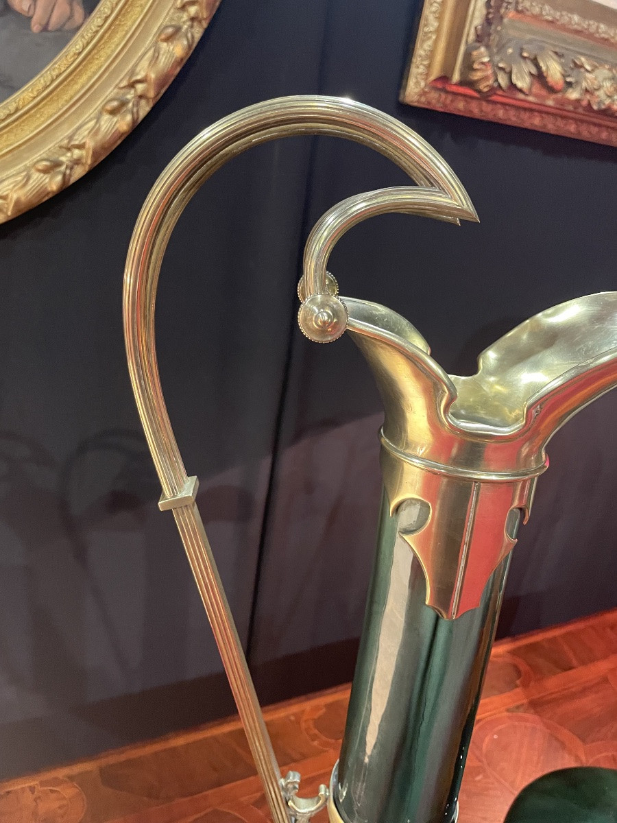 Pair Of Hasselt Majolica Ewers With Gilt Bronze Mounting -photo-3