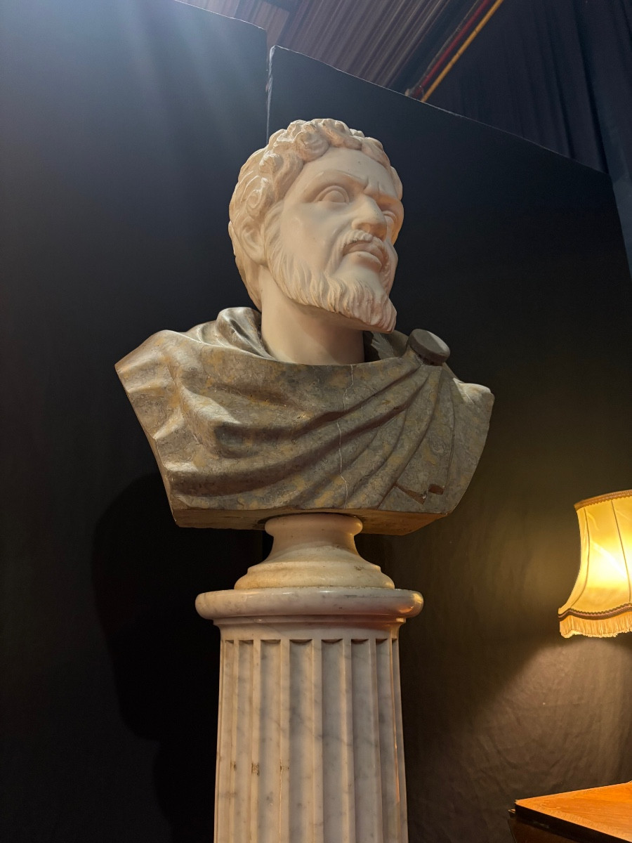 Antique-style Bust Representing A Gallo-roman -photo-3