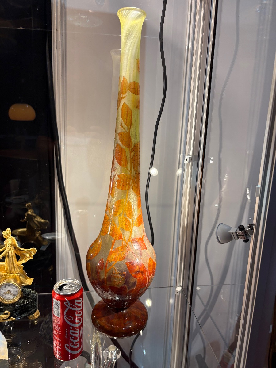 Large Art Nouveau Vase Signed Daum -photo-5
