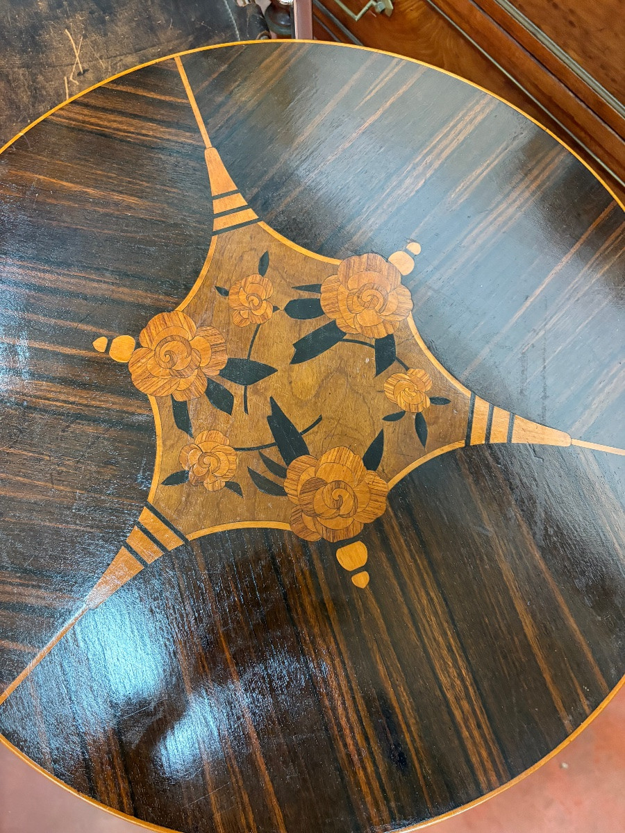 Art Deco Pedestal Table By Lahalle & Levard, Circa 1930-photo-2