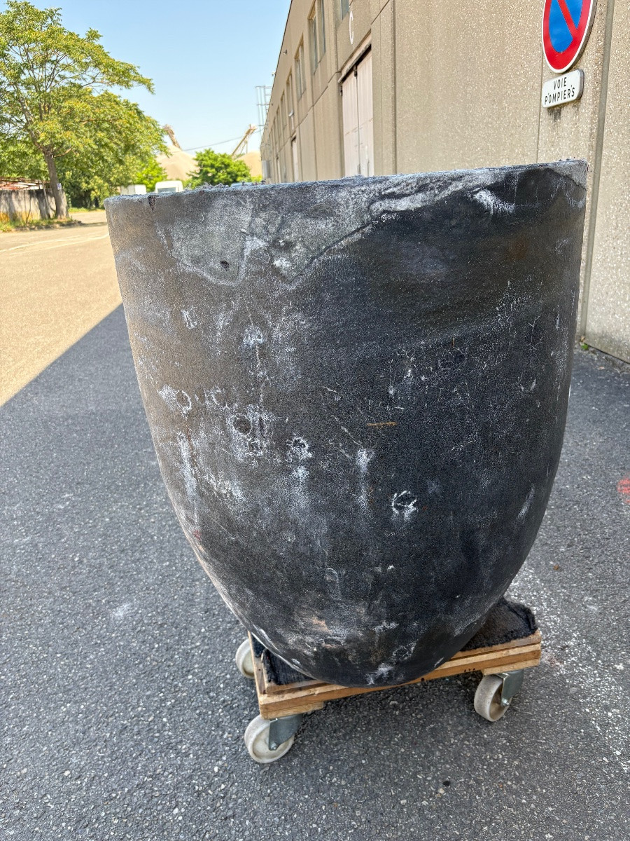 Creuset de fonderie ancien – jardinière design XXL-photo-4
