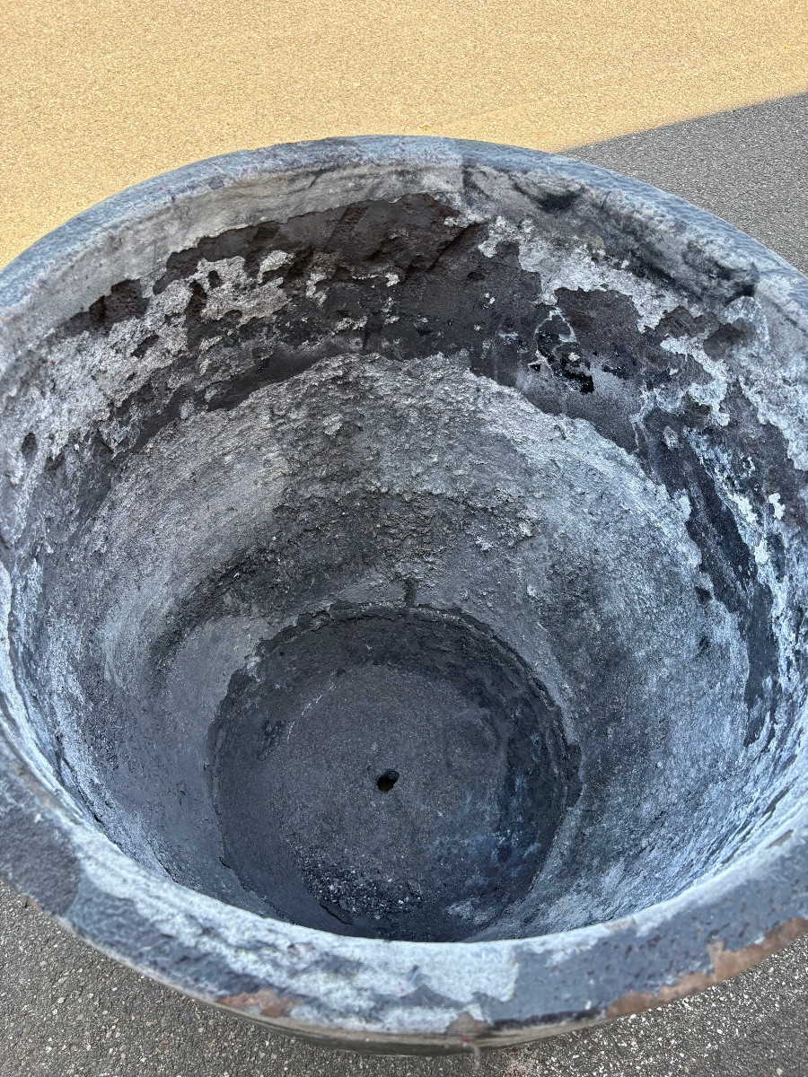 Creuset de fonderie ancien – jardinière design XXL-photo-3