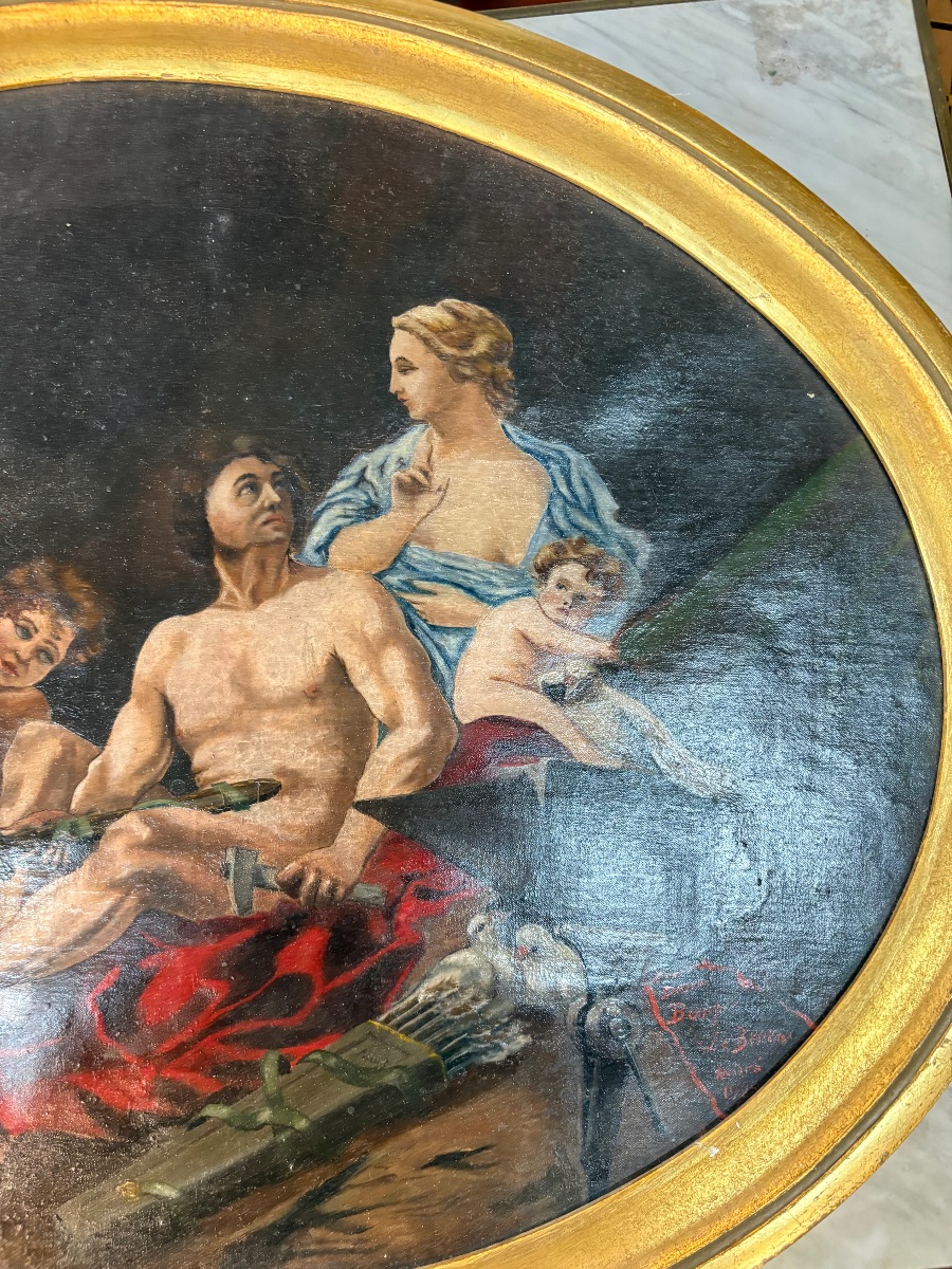 Oil On Canvas After François Boucher - -photo-2