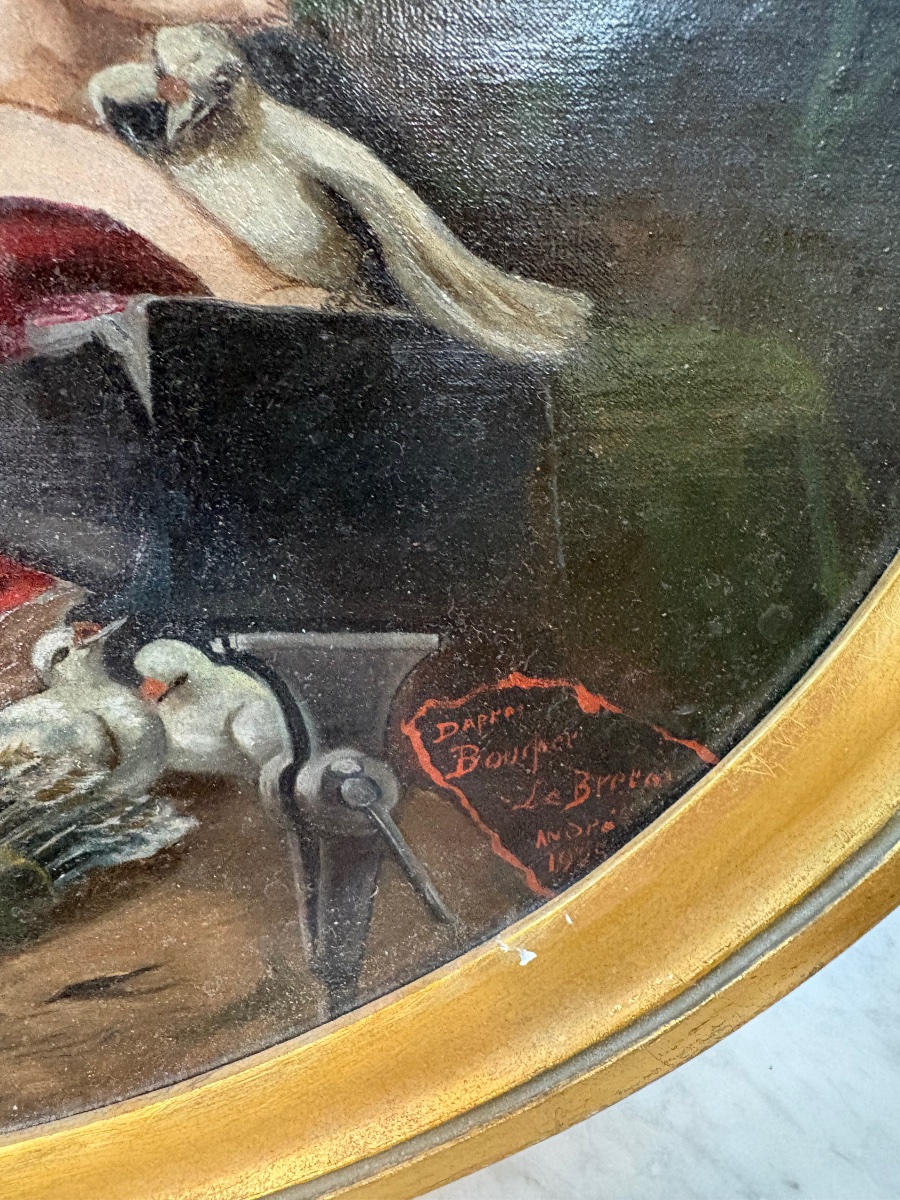 Oil On Canvas After François Boucher - -photo-2