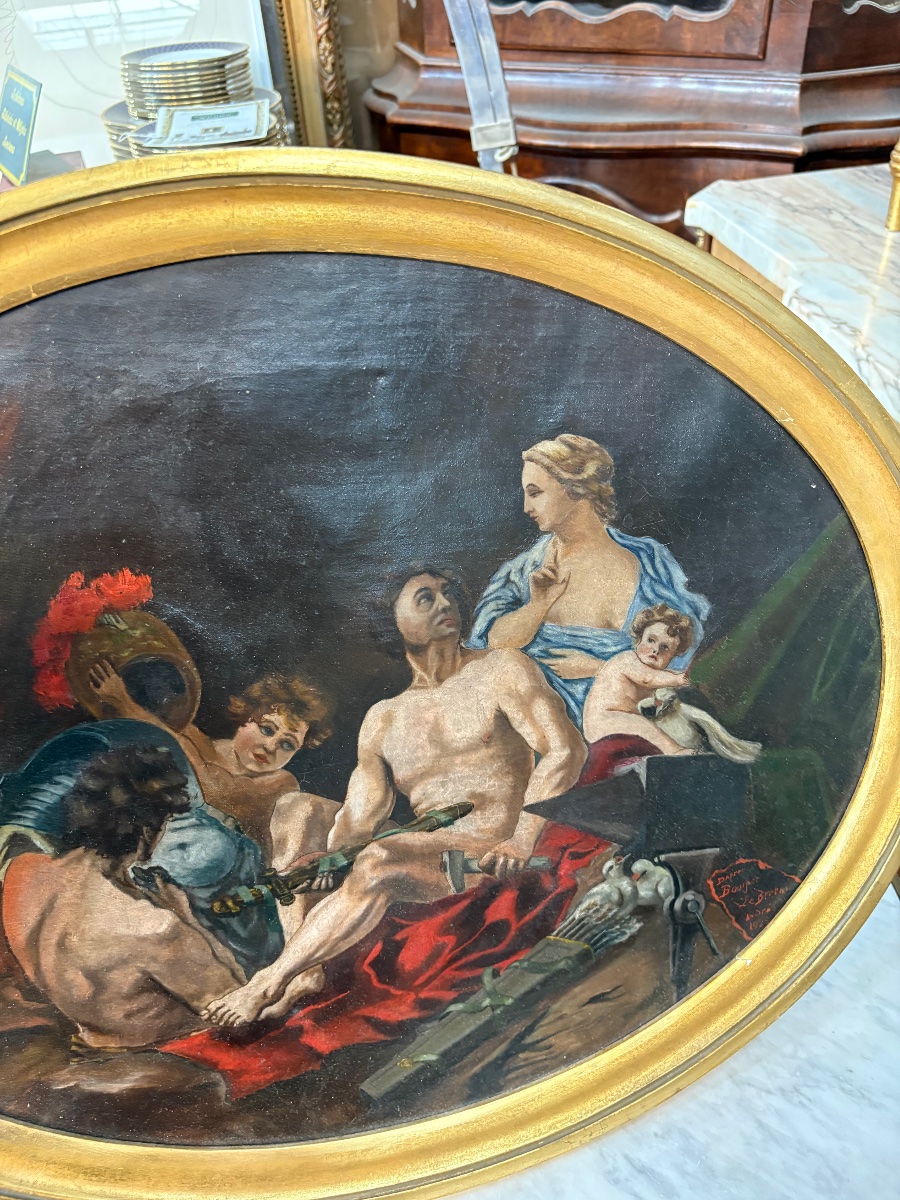 Oil On Canvas After François Boucher - -photo-3