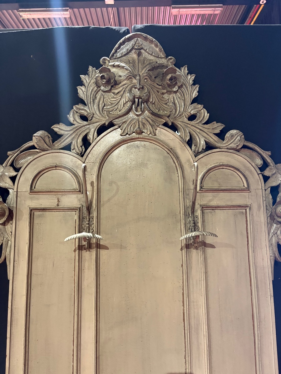 Louis XV-style Carved Wooden Entryway Coat Rack, Late 19th Century-photo-4