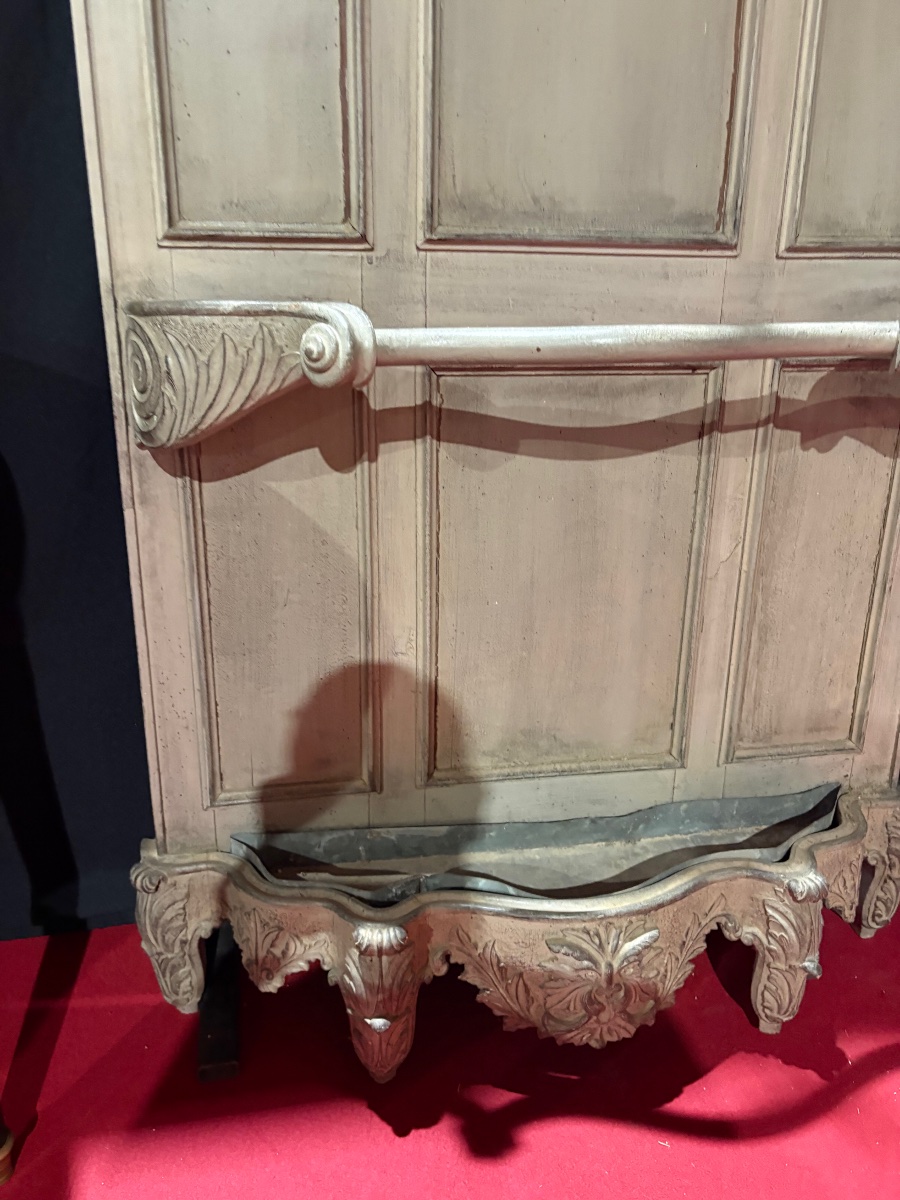 Louis XV-style Carved Wooden Entryway Coat Rack, Late 19th Century-photo-6