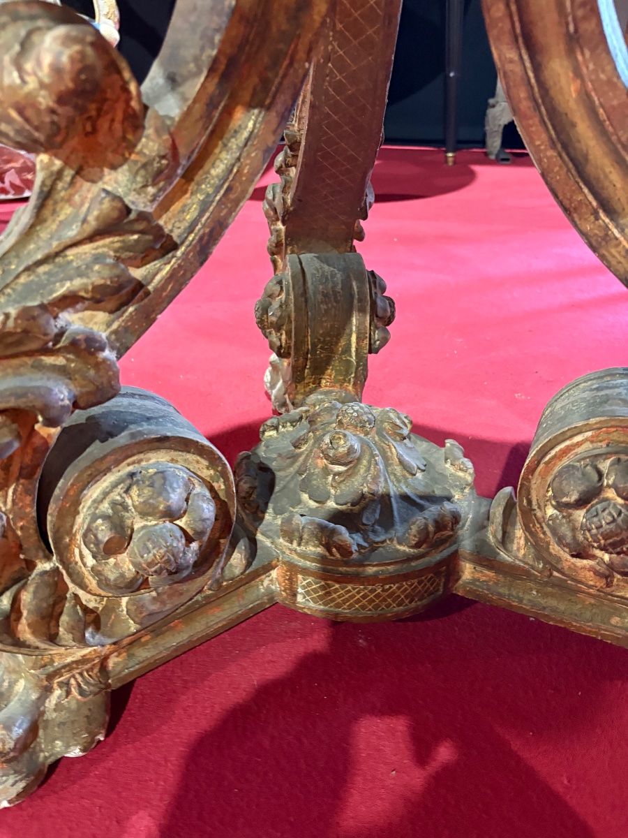 Napoleon III-style Coffee Table In Richly Carved Gilded Wood, With A Mirrored Top -photo-7