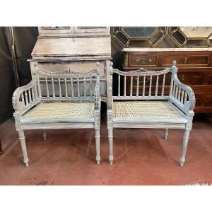 Pair Of Louis XVI Style Marquise Armchairs 