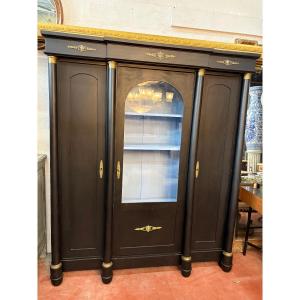 Empire-style Bookcase Opening With Three Doors