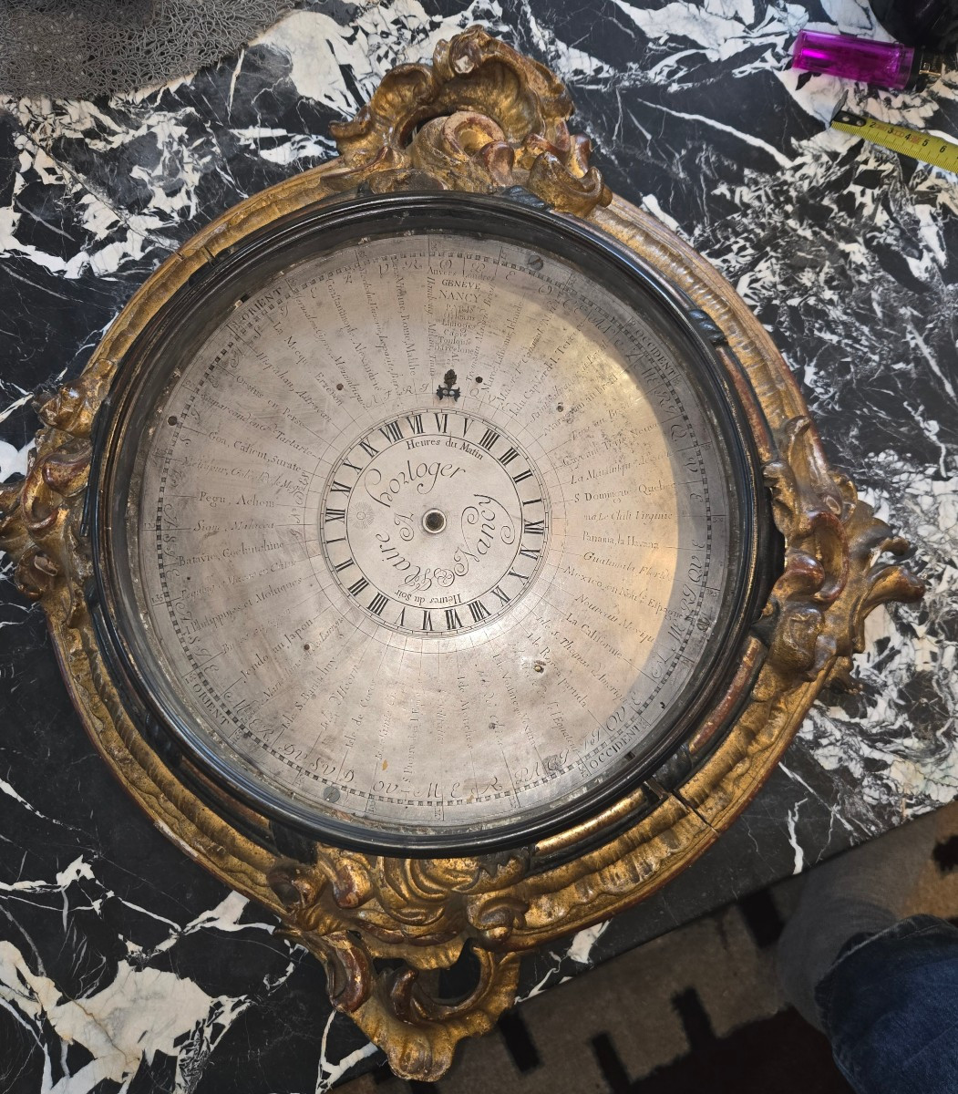 Pendule Worldtime vers 1730 faite à Nancy par Glaire pour Stanilslas Leszczynski roi de pologne