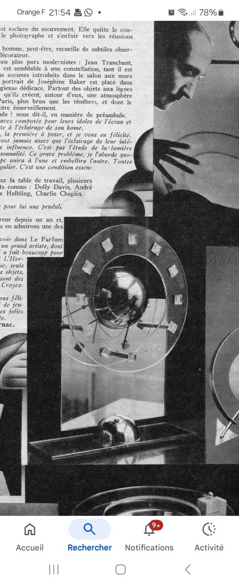 Pendule moderniste vers 1920 par Jean Tranchant-photo-2