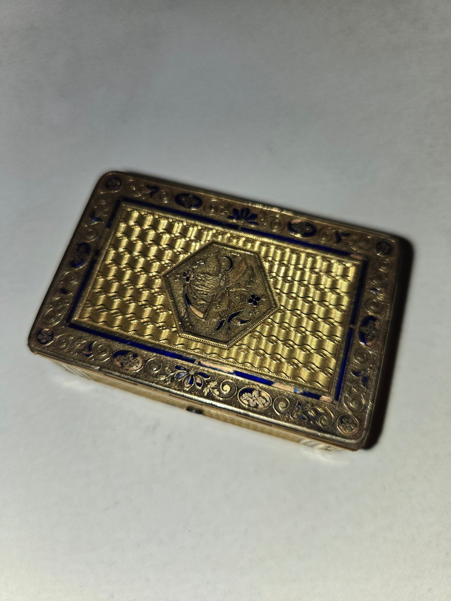Gold And Enamel Music Box Circa 1800