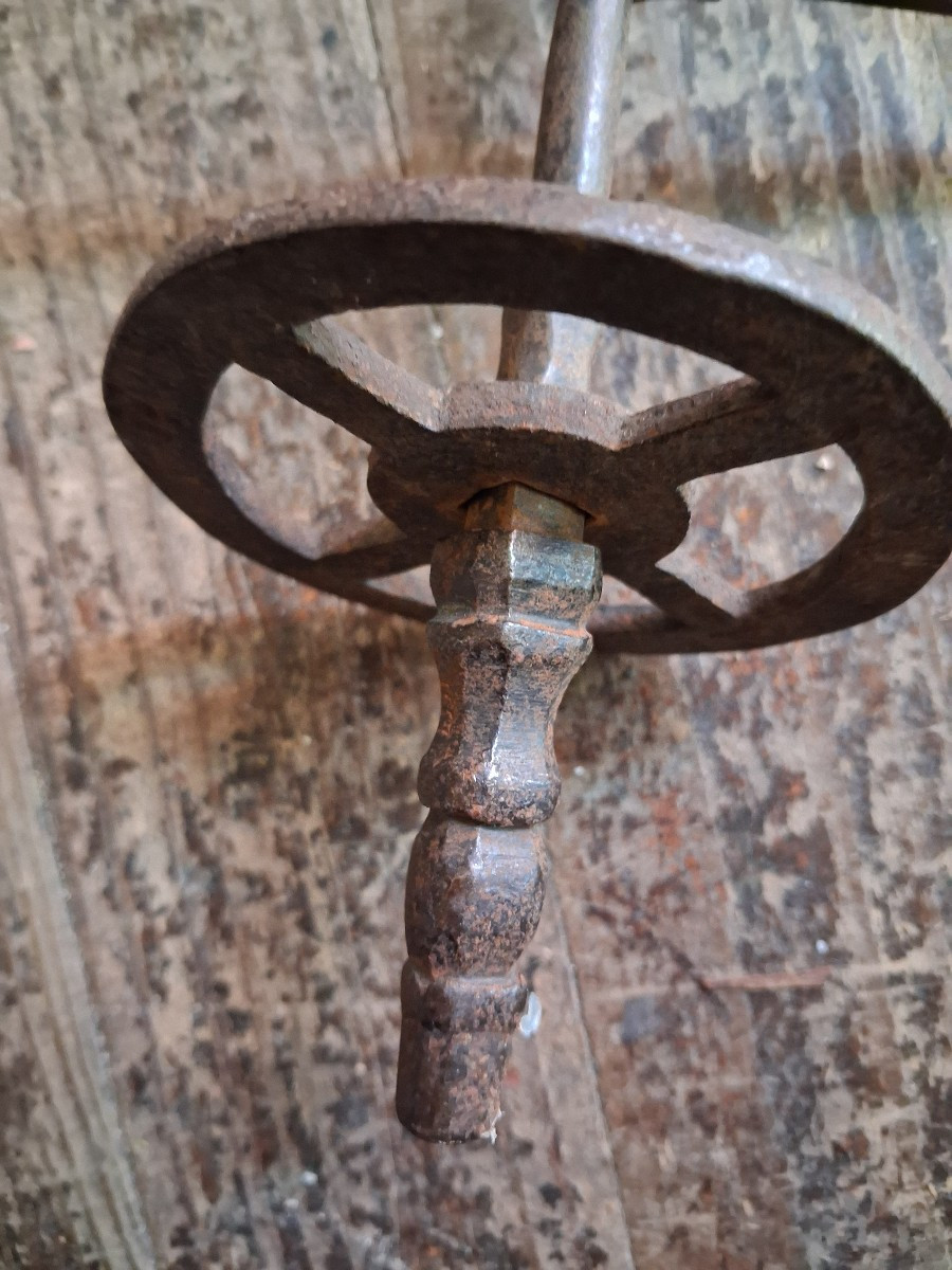 17th Century Wrought Iron Straight Drill Or Drill For Watchmaker-photo-2