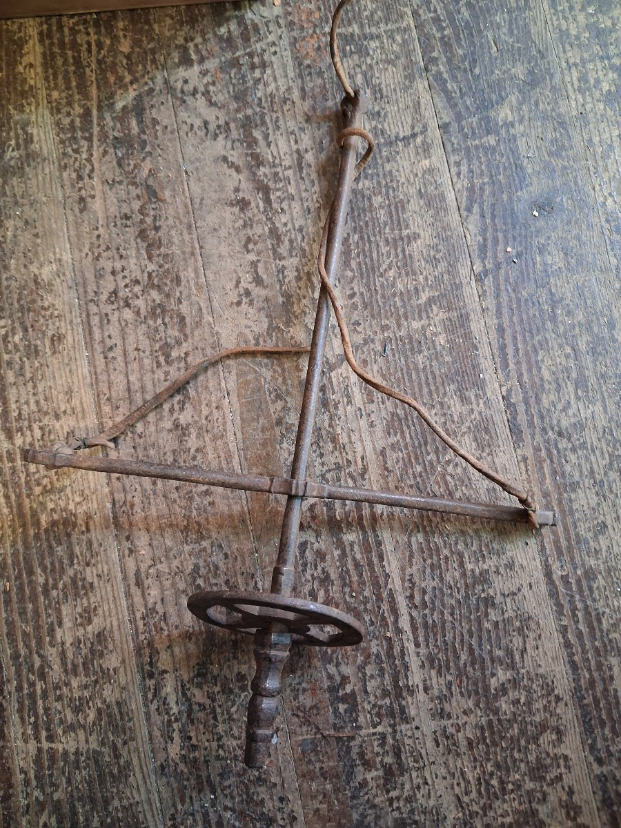 17th Century Wrought Iron Straight Drill Or Drill For Watchmaker