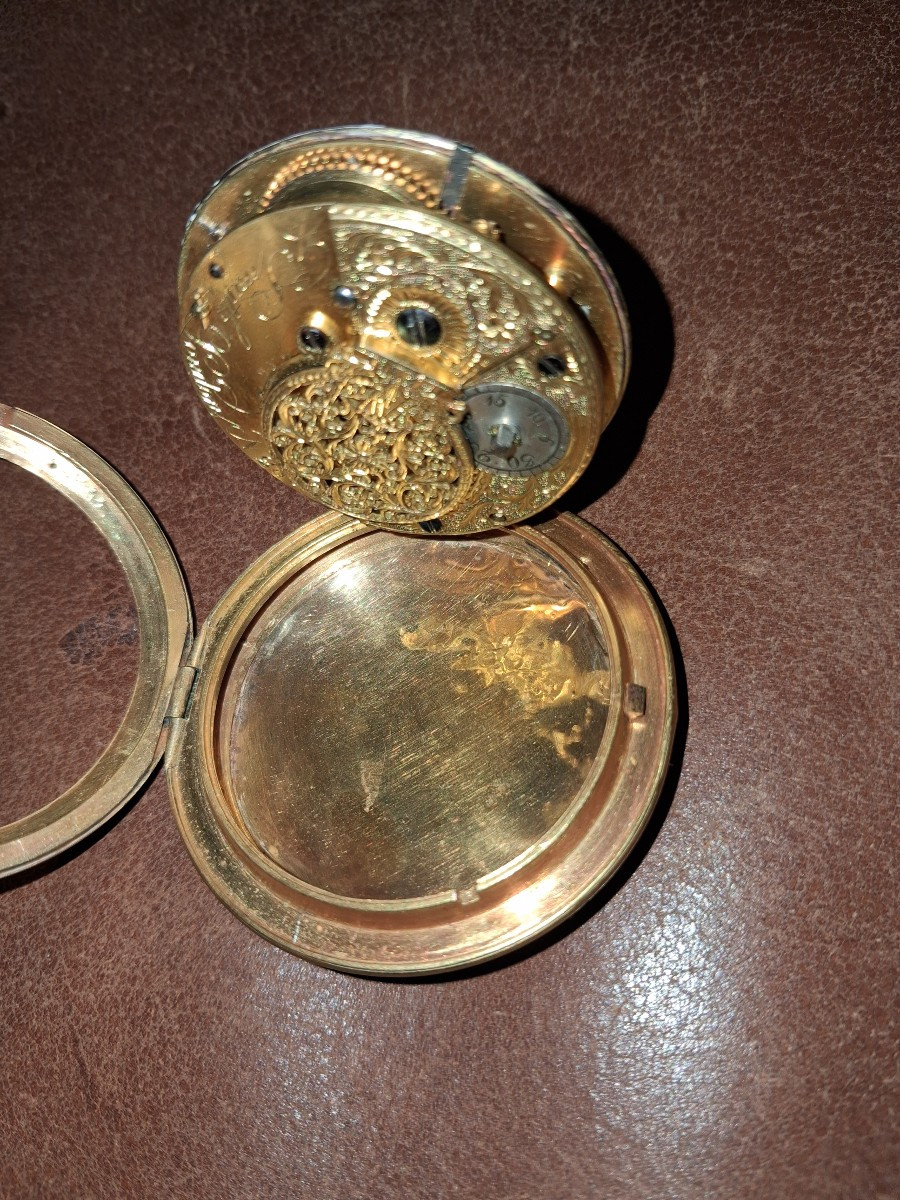 Montre avec scene erotique emaillée XVIII ieme-photo-1