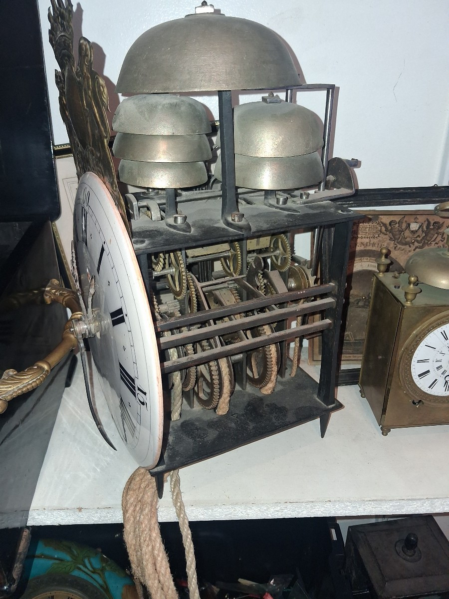 Pendule lanterne XVIII ieme à 6 cloches normadie-photo-5