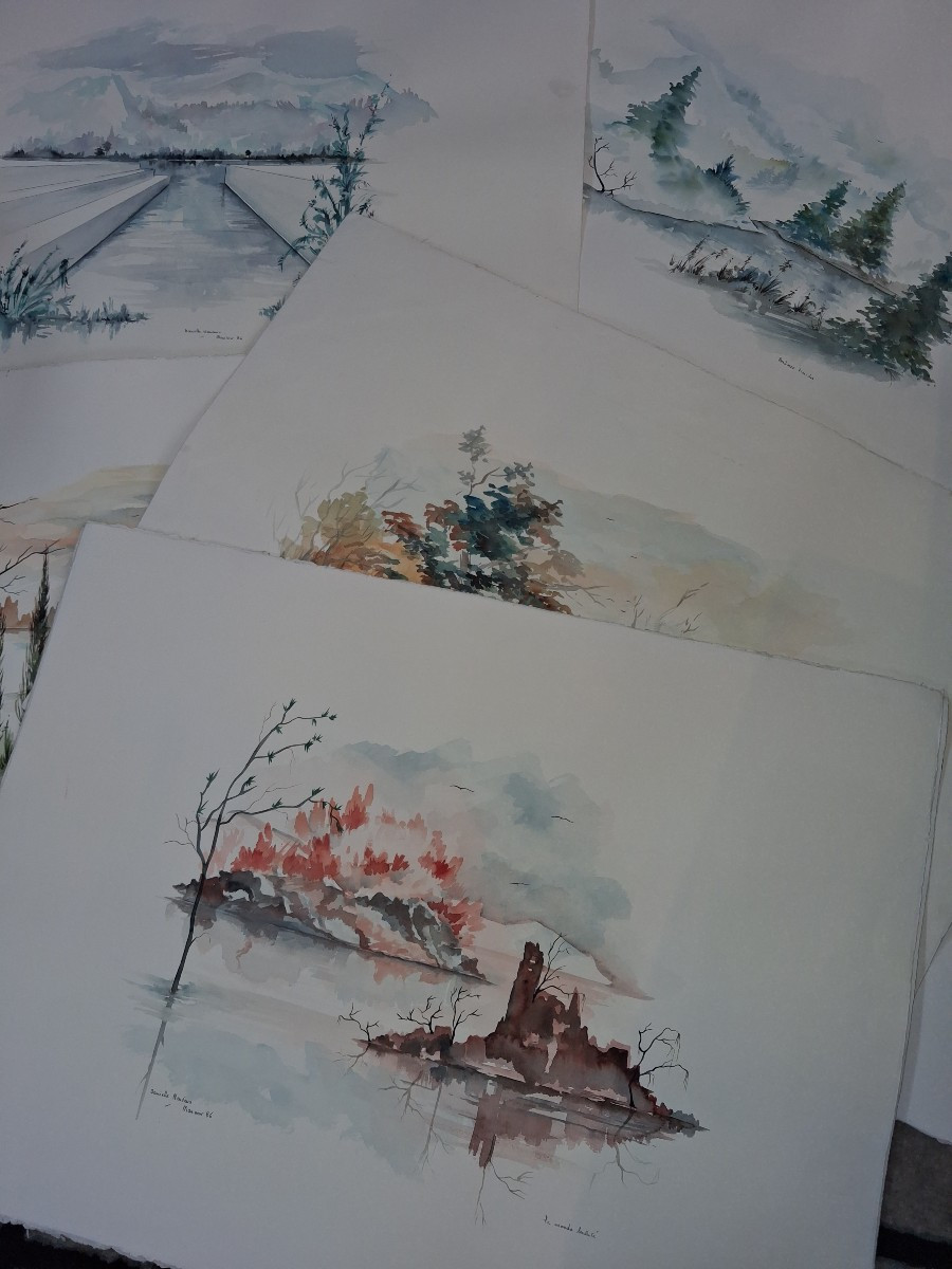 25 Aquarelles par Danielle Neuveux datée Manzon 86