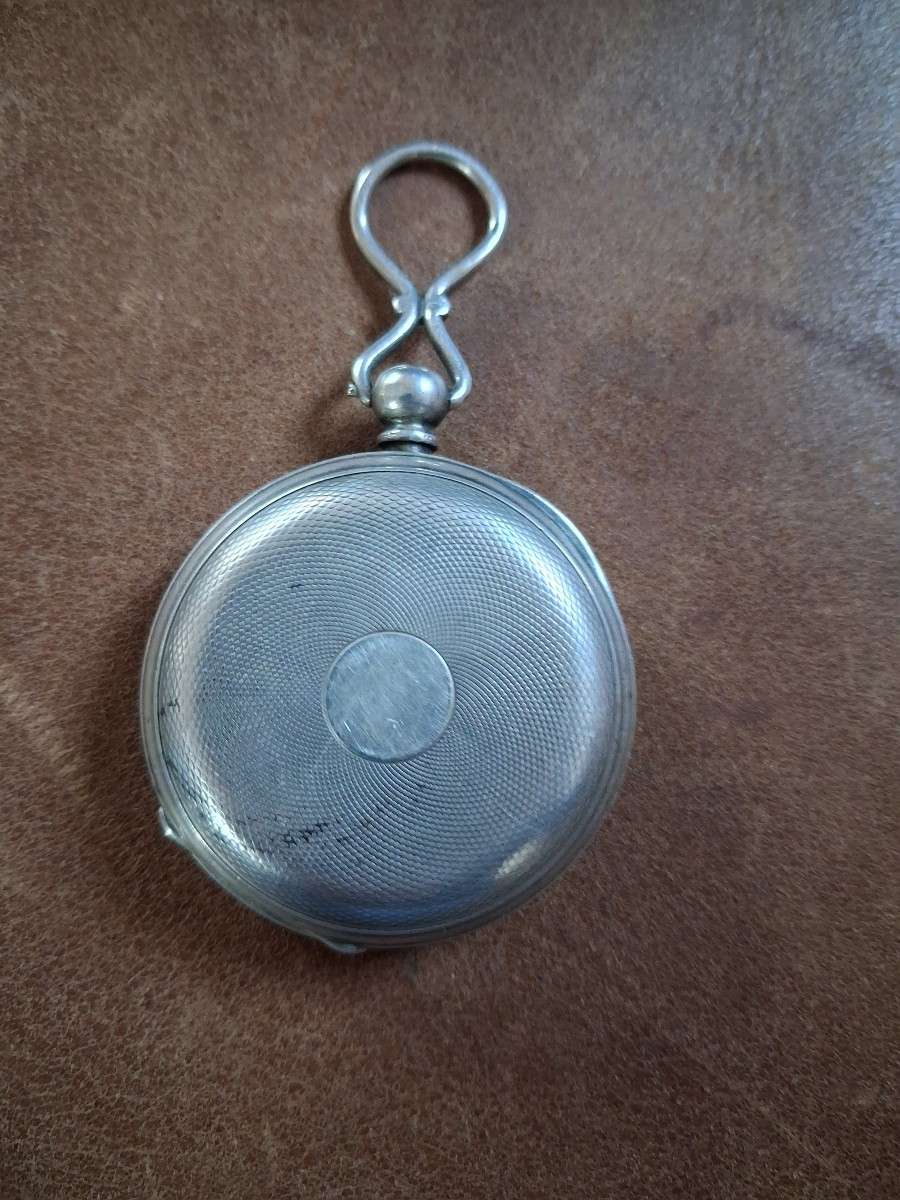 Montre remontage automatique  Loehr patent en argent -photo-2