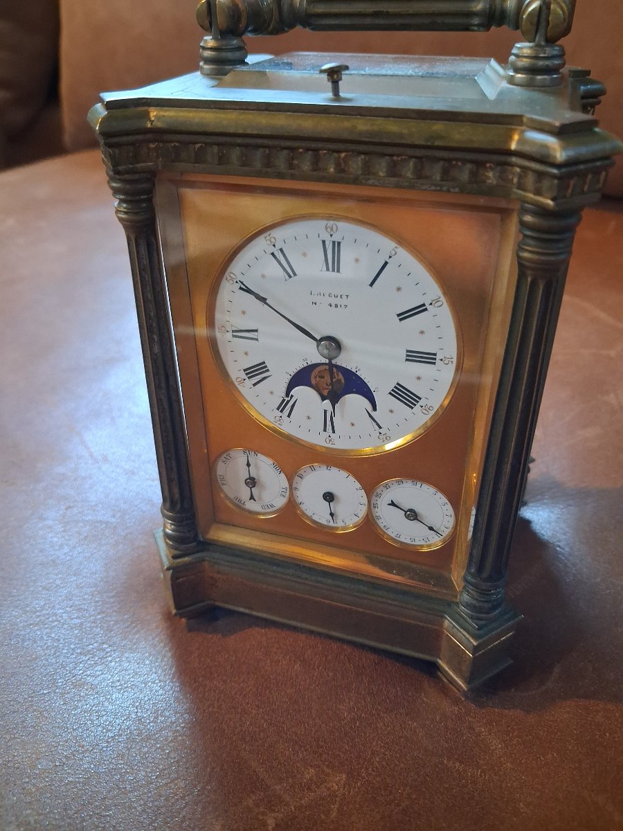 Breguet 4817 Travel Clock With Large And Small Striking Moon Phase, Circa 1900-photo-3