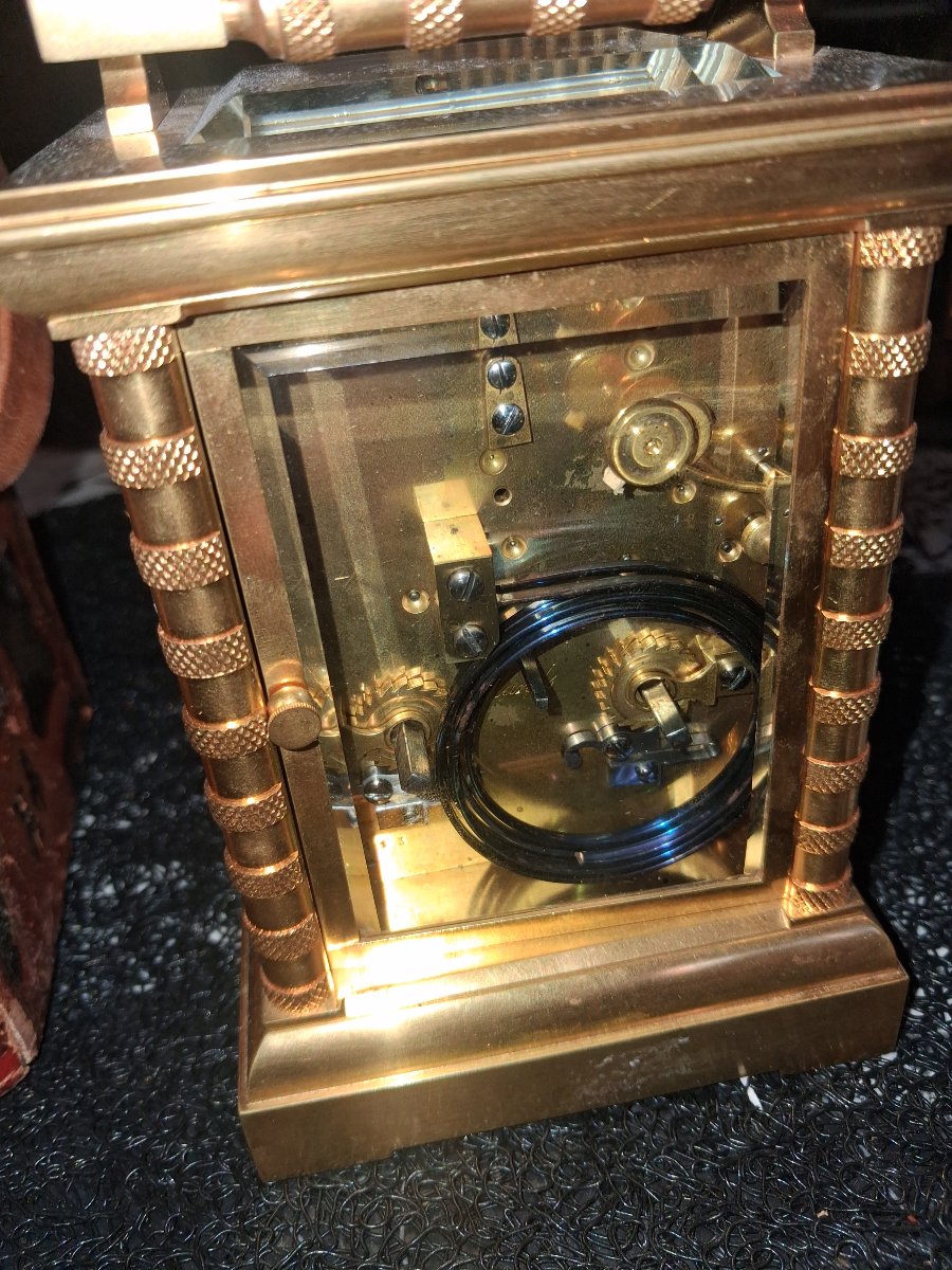 Enameled Travel Clock From Susse Frères, Marked "hors Concours 1908"-photo-1