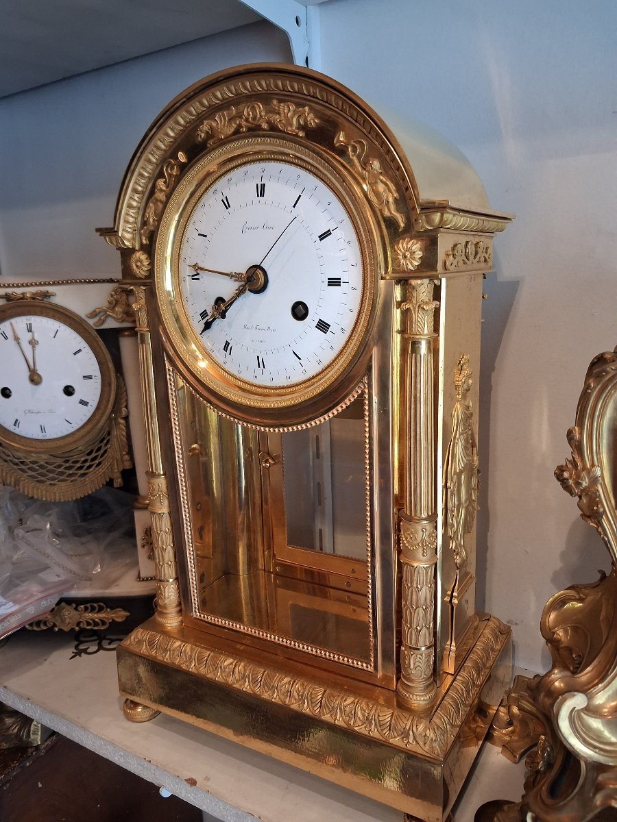 Régulateur bureau bronze doré de Crosnier l'aîné XVIII ieme siecle