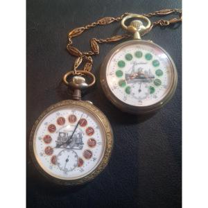 2 montres regulateur bateau et locomotive