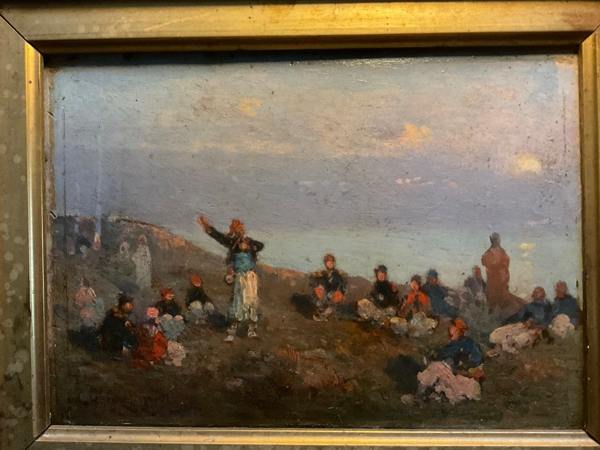 Group Of Zouaves By Alphonse Chigot Oil On Wood-photo-3