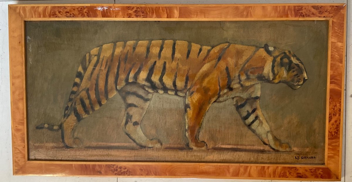 The Tiger Oil On Panel -photo-2