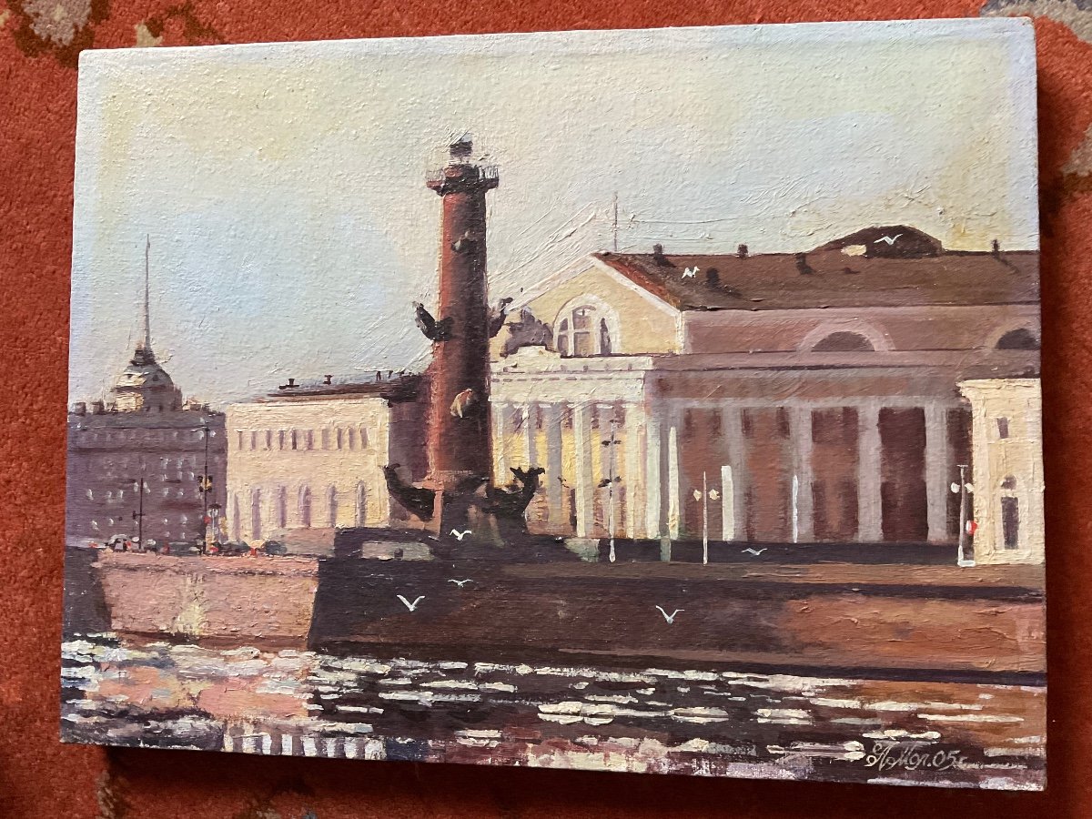Vue De Saint Petersburg Huile Sur Toile -photo-2