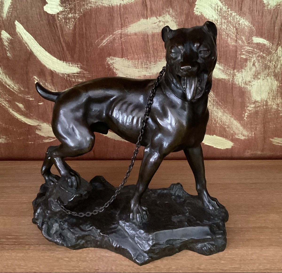 Dog On Chain By Lalouette Bronze