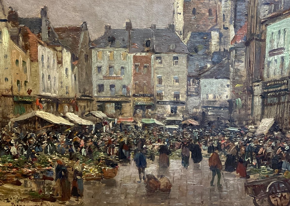 Superb Walk By Louis Braquaval Oil On Wood-photo-1
