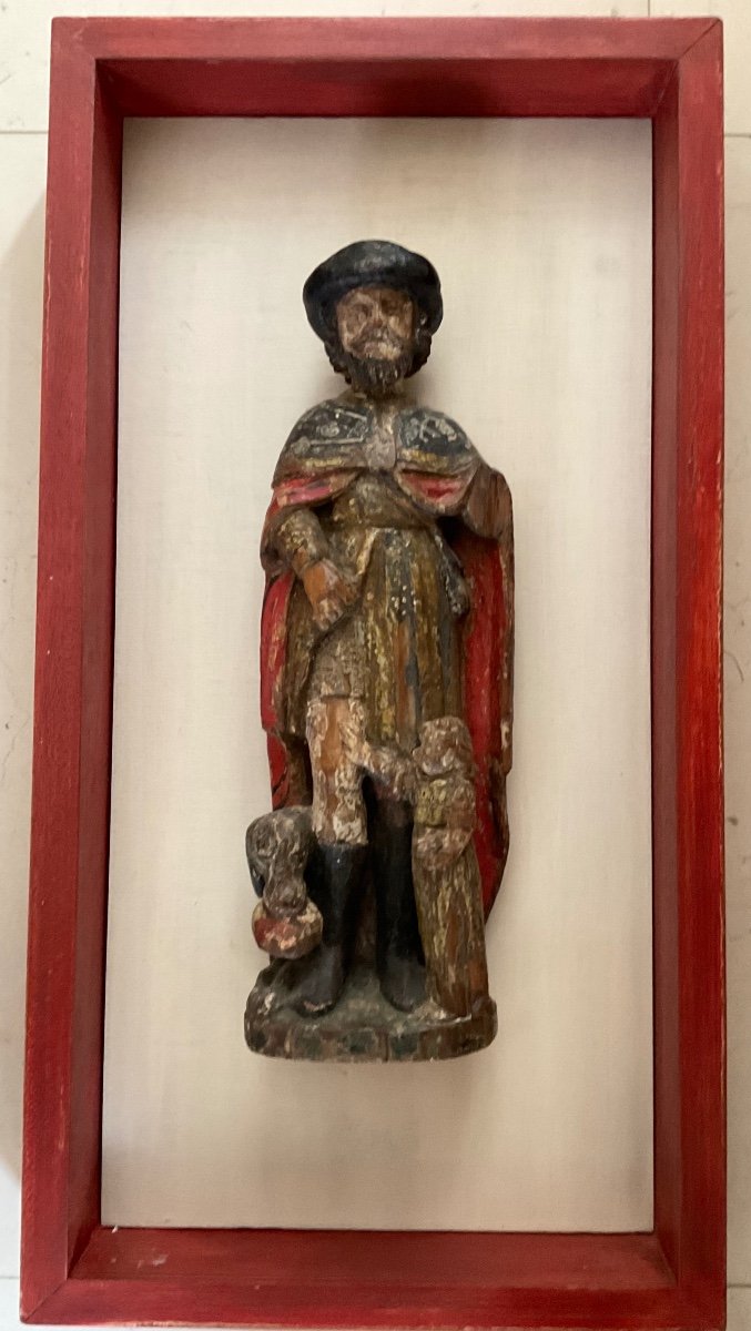 Saint Roch Carved Wood Circa 1600-photo-2