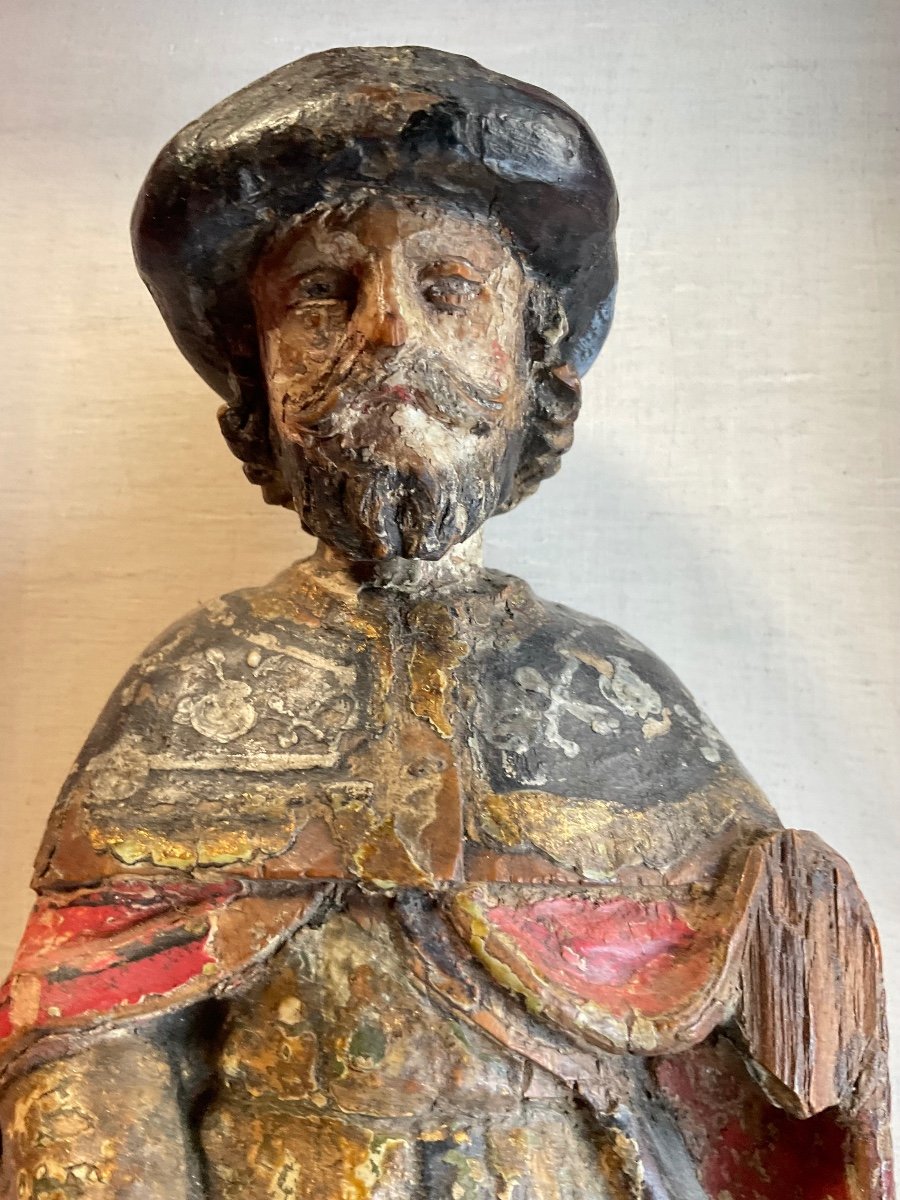 Saint Roch Carved Wood Circa 1600-photo-3