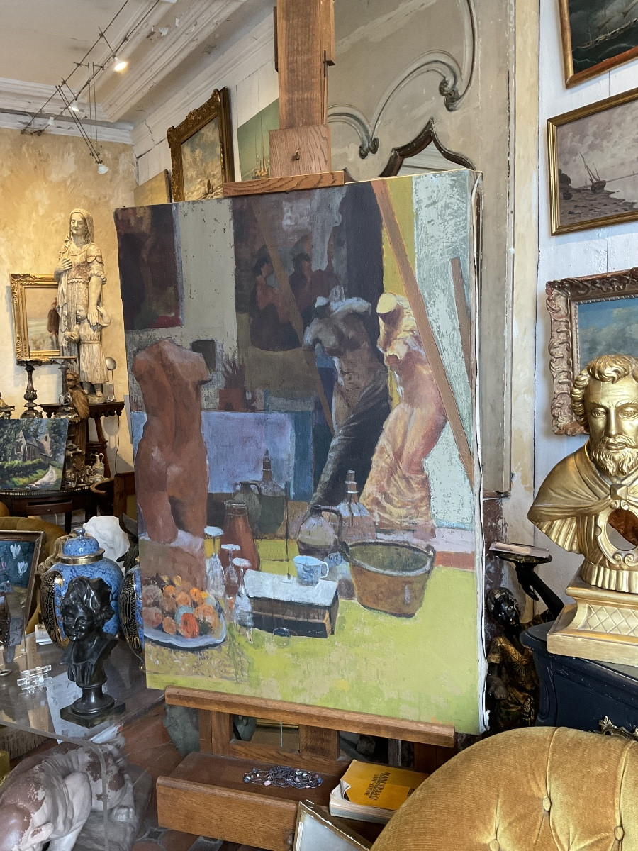 Toile Alain Marie 117/81 Intérieur D’atelier -photo-3