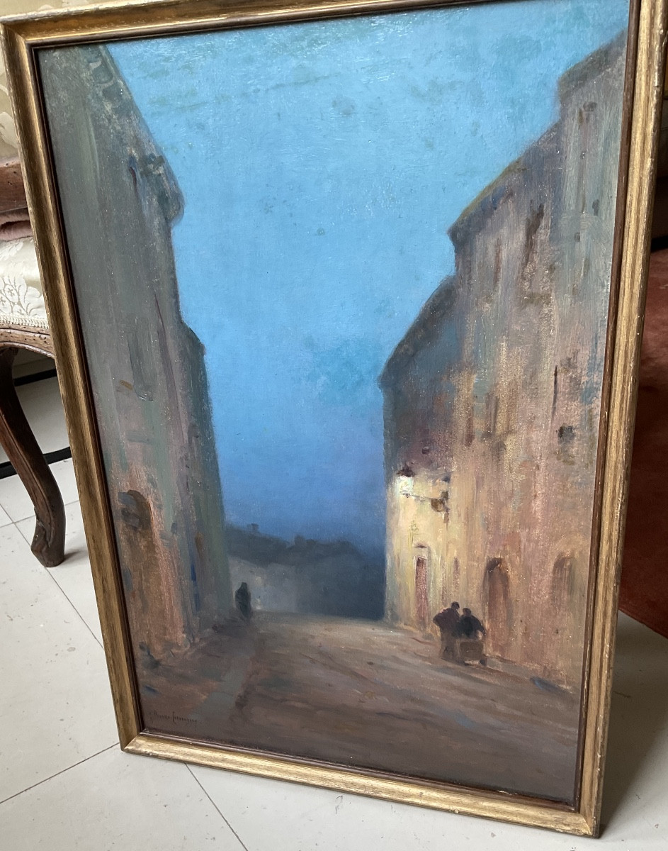 Rue De Village De Nuit Par Ricard Cordingley-photo-3