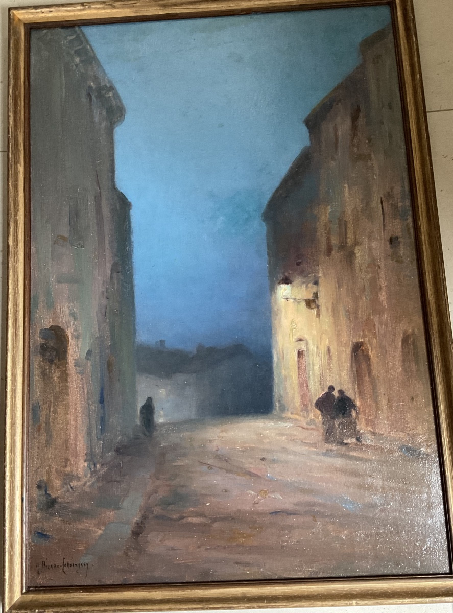 Rue De Village De Nuit Par Ricard Cordingley