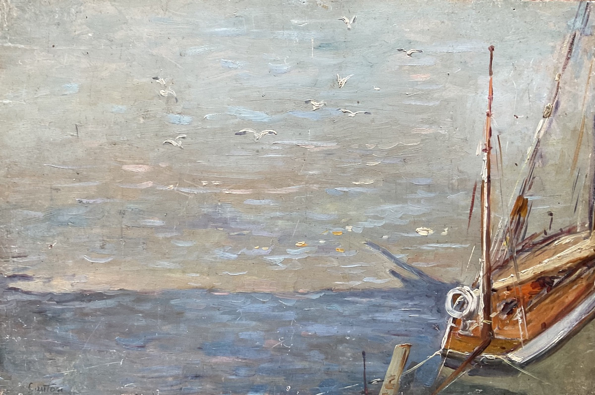 Départ Pour Le Voyage Huile Sur Bois