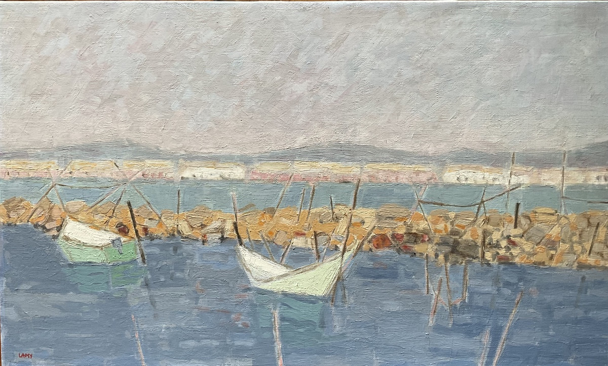 Lamy 78 La Pointe Courte Huile Sur Toile-photo-2