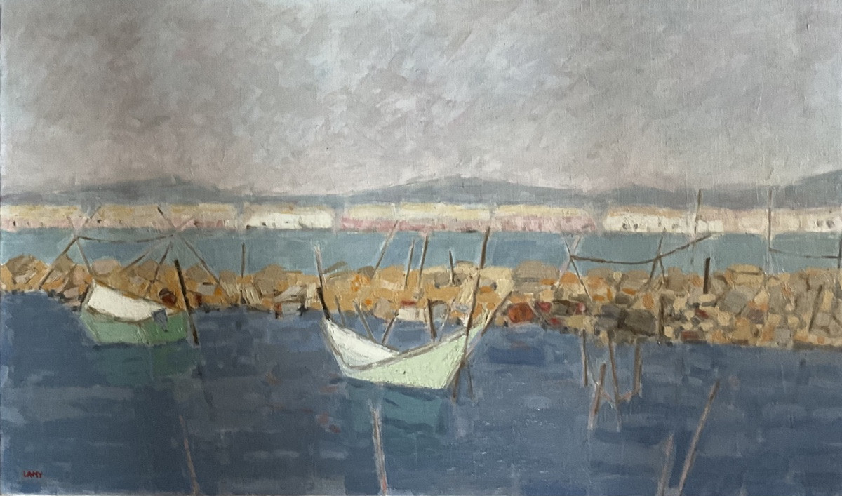 Lamy 78 La Pointe Courte Huile Sur Toile-photo-4