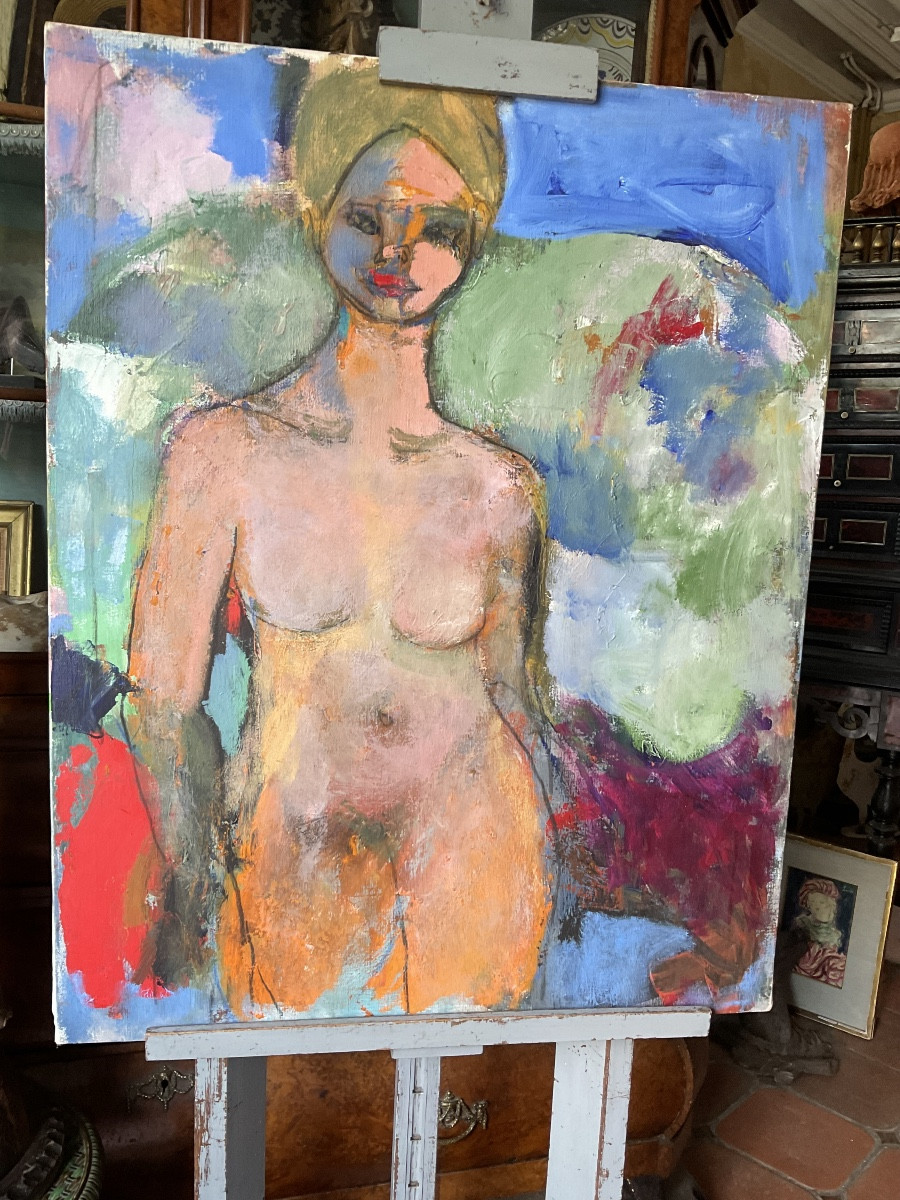 Grand Nu Coloré Artiste Russe