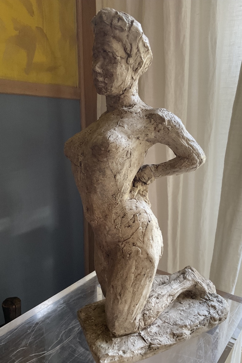 Femme  agenouillée  plâtre -photo-3