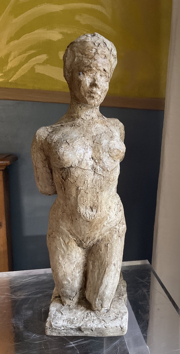 Femme  agenouillée  plâtre -photo-3