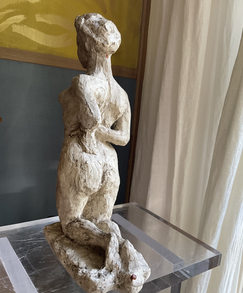 Femme  agenouillée  plâtre -photo-5